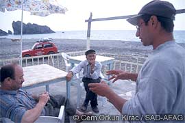 Interviewing fishermen